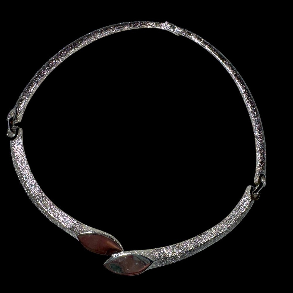 Vintage segmented Biagi silver tone necklace vintage and stamped- SEE PICS!
